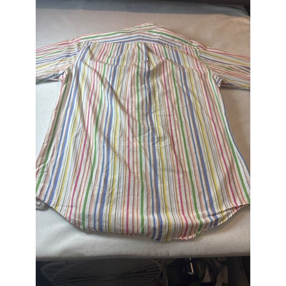 Lands End Mens Multicolor Striped Button-Down Shirt Size 16 1/2 36-37 tall - Picture 11 of 11
